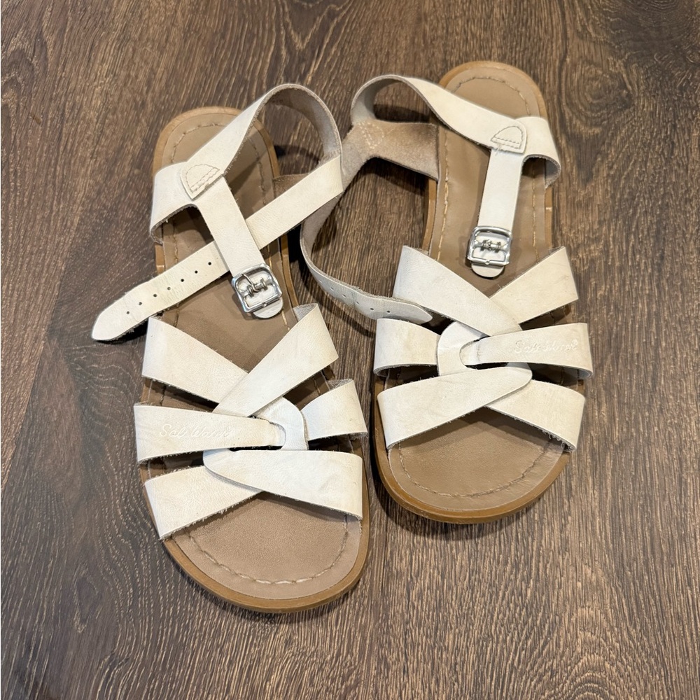 White Salt Water Sandals - size 9